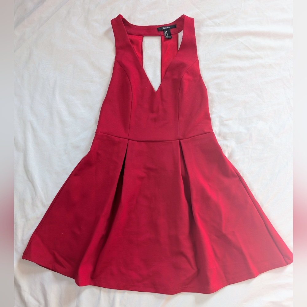 Deep-V Red Mini Dress Size M Forever 21